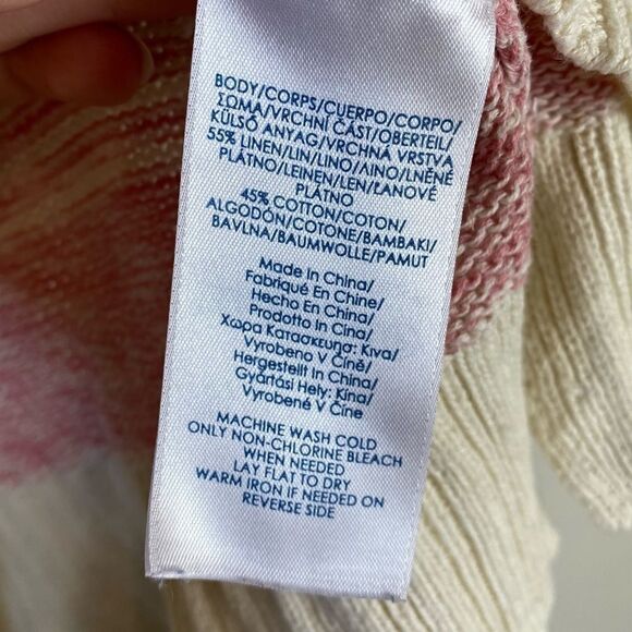 Chaps Pink & Blue Striped Henley Sweater - Picture 8 of 8